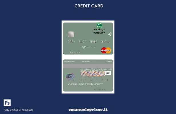 modello di carta mastercard Libya Sahara Bank in stile verificato